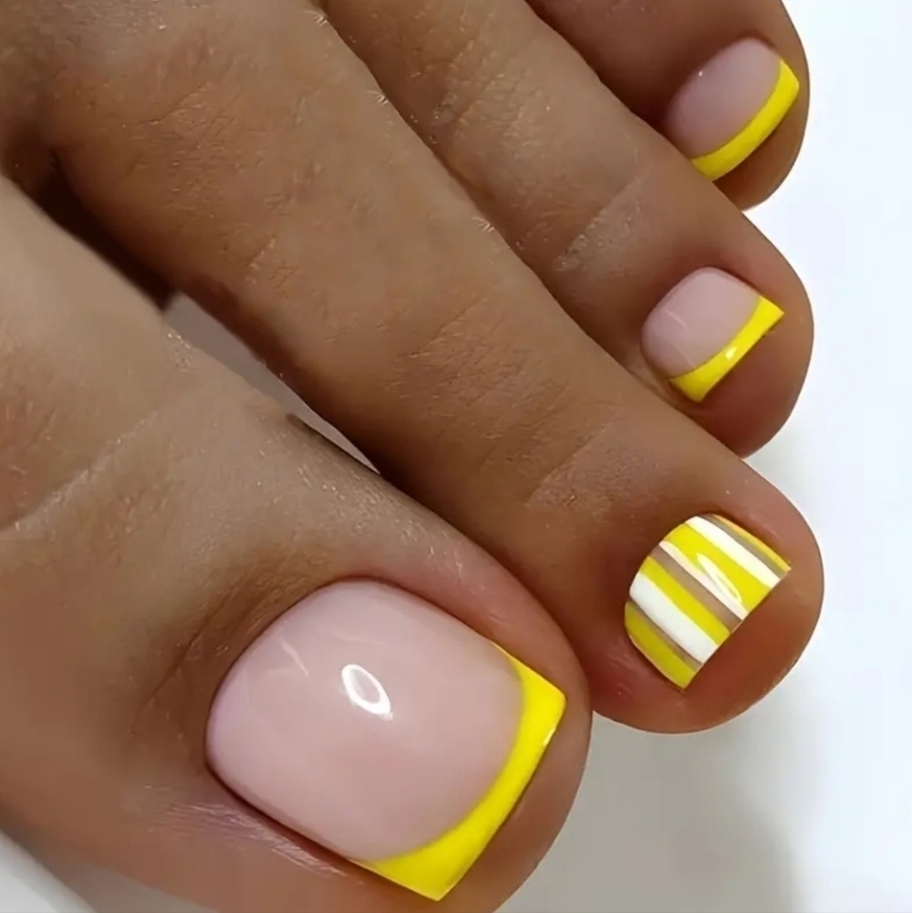 24 Pieces Fake Toe press on nails